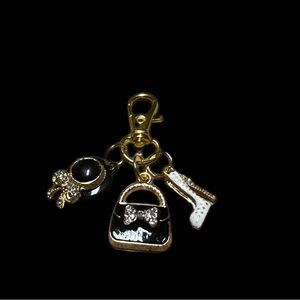 White High Heel, Black Hat & Black Bag Zipper Charms
